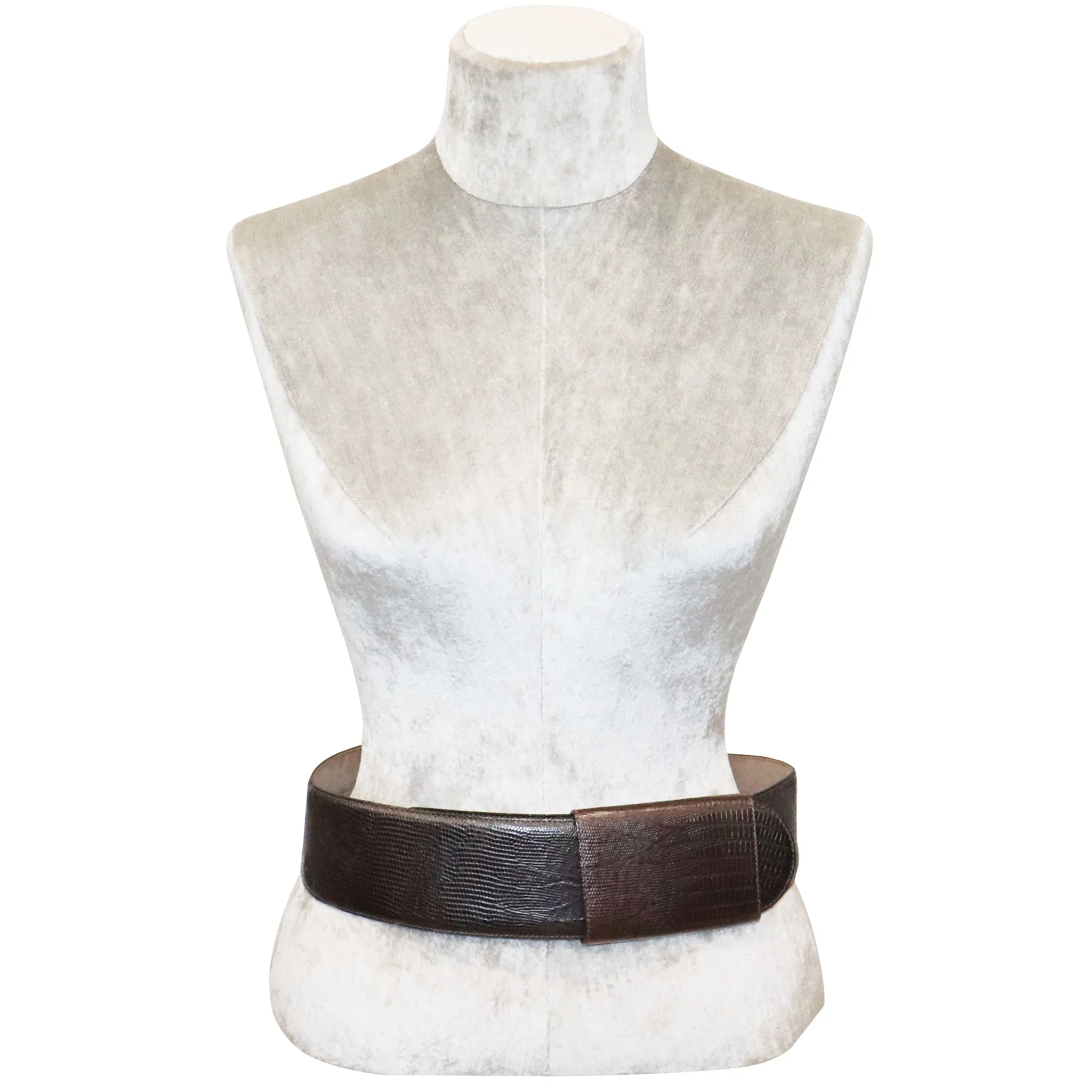Donna Karan Brown Faux Lizard Leather Belt
