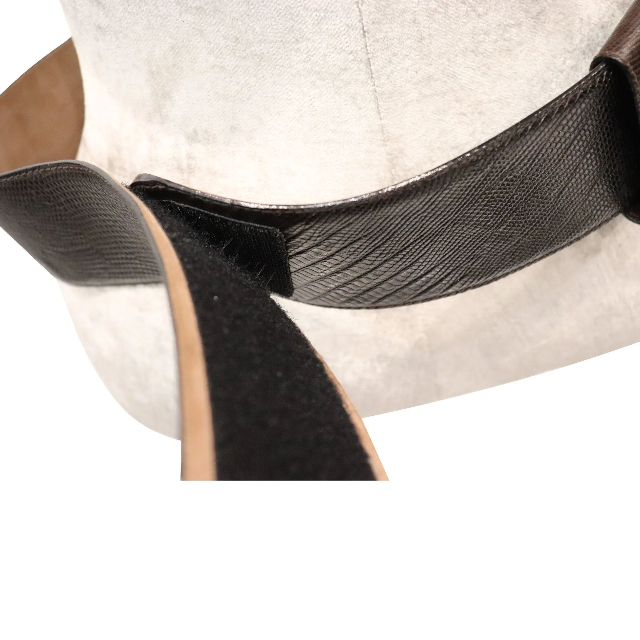 Donna Karan Brown Faux Lizard Leather Belt