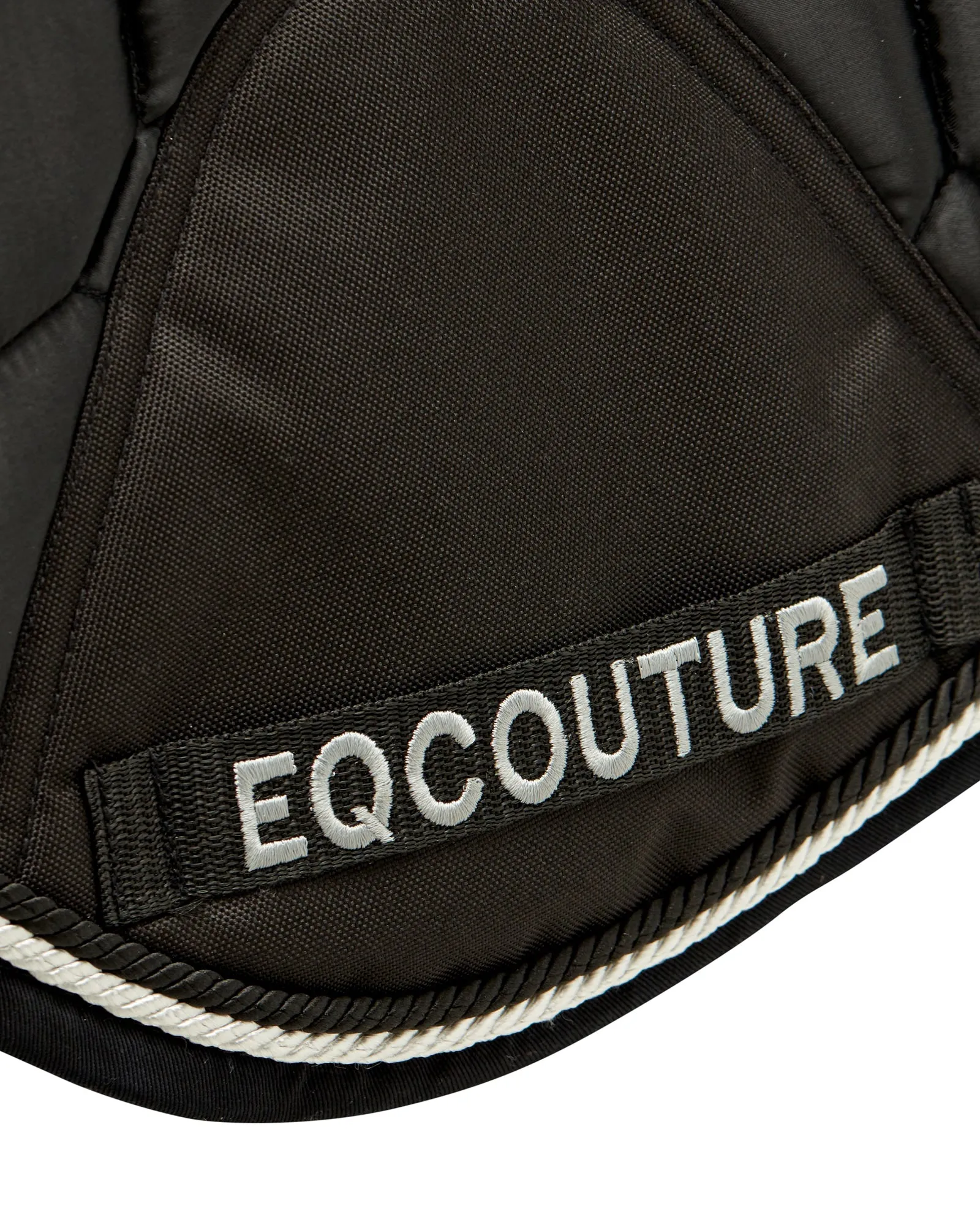 Eqcouture 'Symmetry' Luxury Satin Jumping Saddle Pad - NIGHTFALL (BLACK)