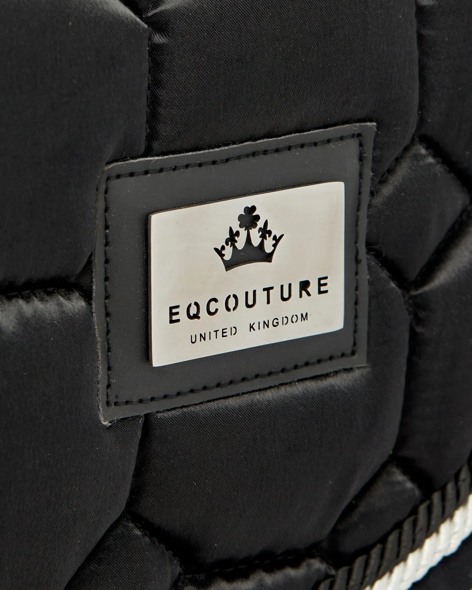 Eqcouture 'Symmetry' Luxury Satin Jumping Saddle Pad - NIGHTFALL (BLACK)