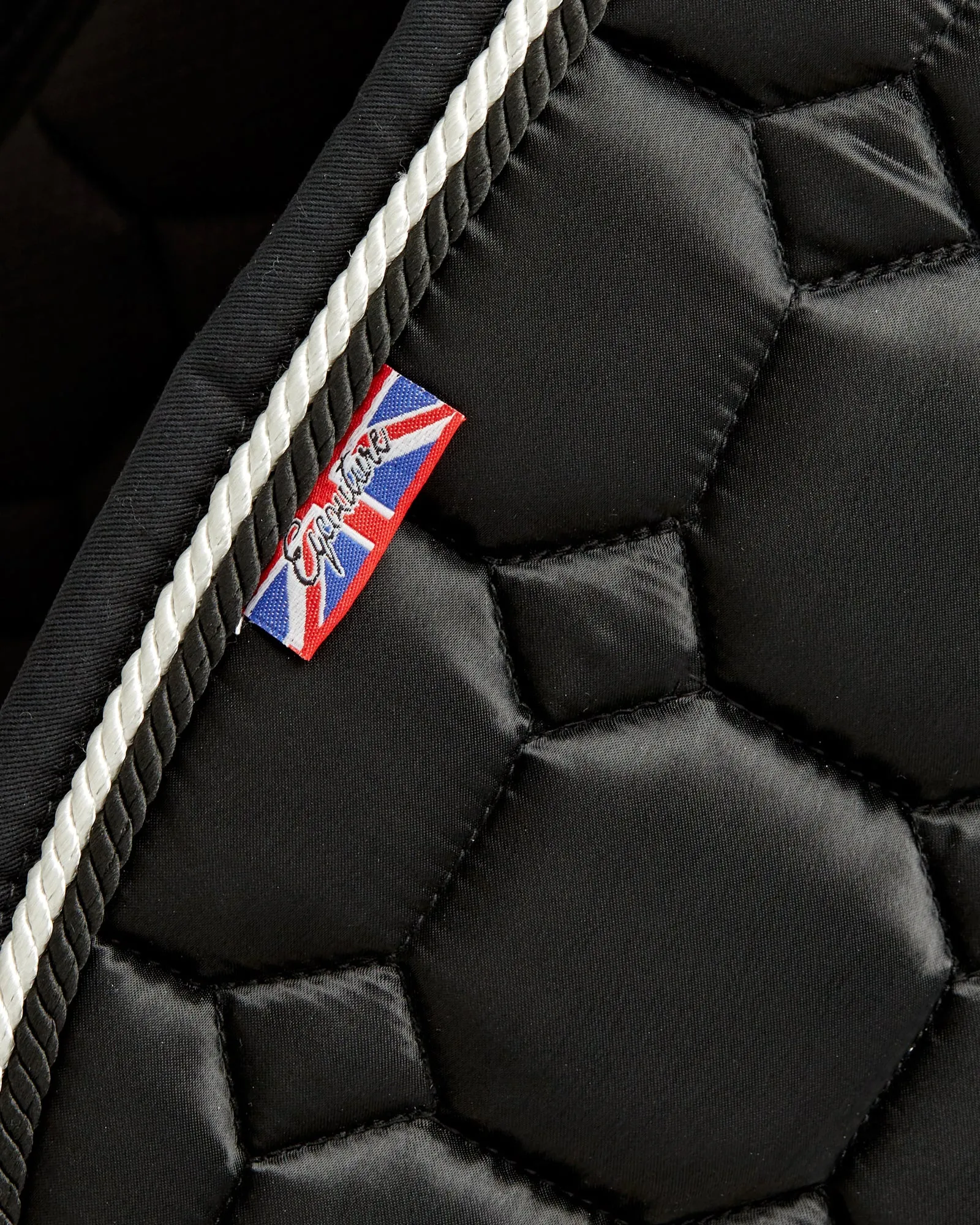 Eqcouture 'Symmetry' Luxury Satin Jumping Saddle Pad - NIGHTFALL (BLACK)
