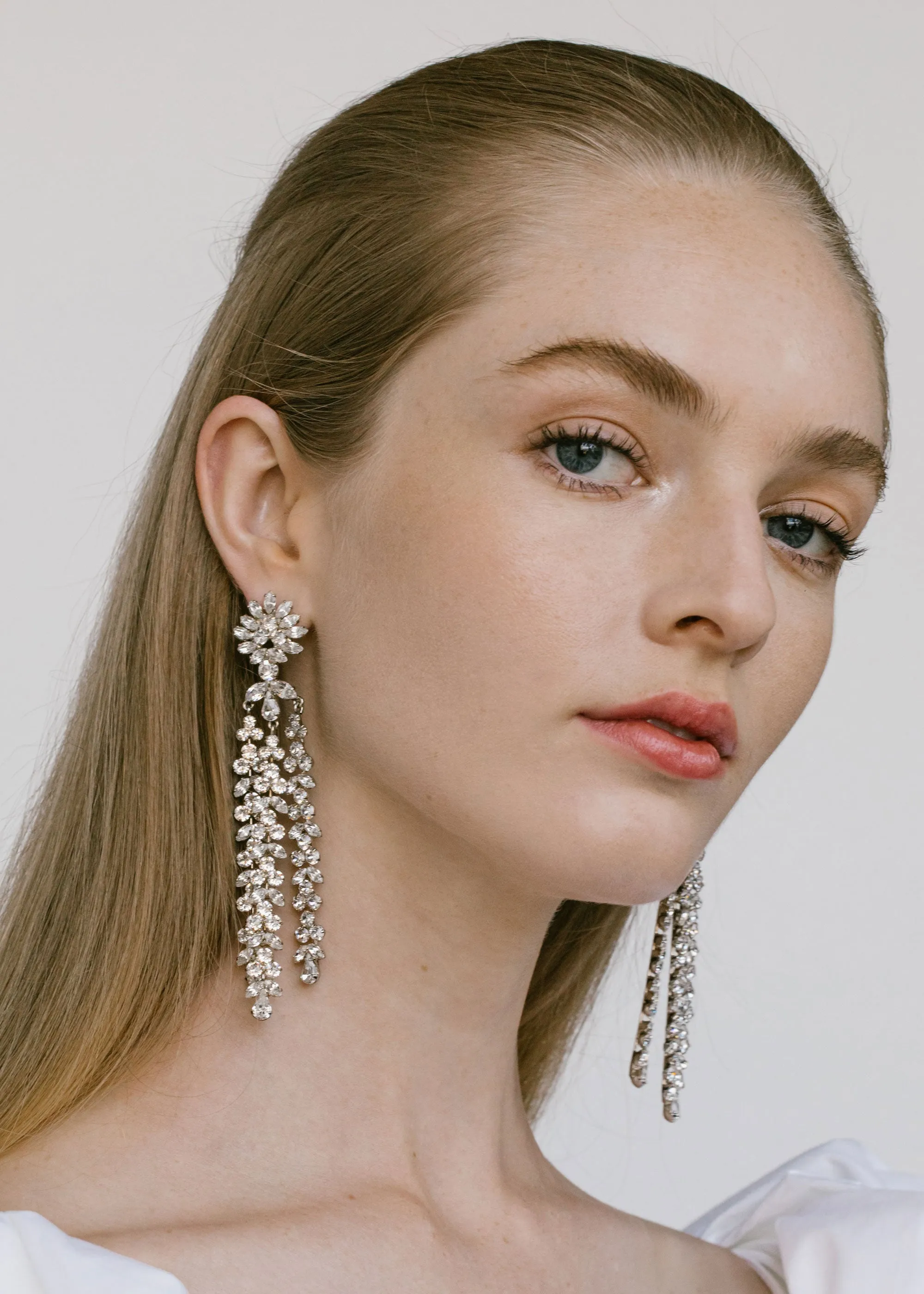 Evangeline Earrings -- Crystal