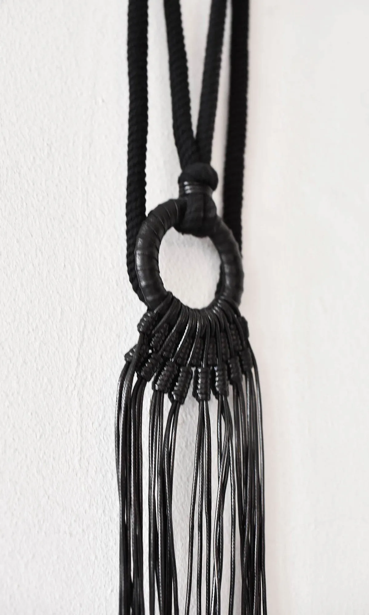 Extra Long Necklace with Buckle and Beads