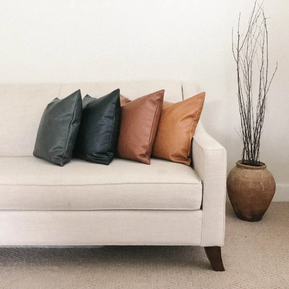 Faux Leather Pillow Covers