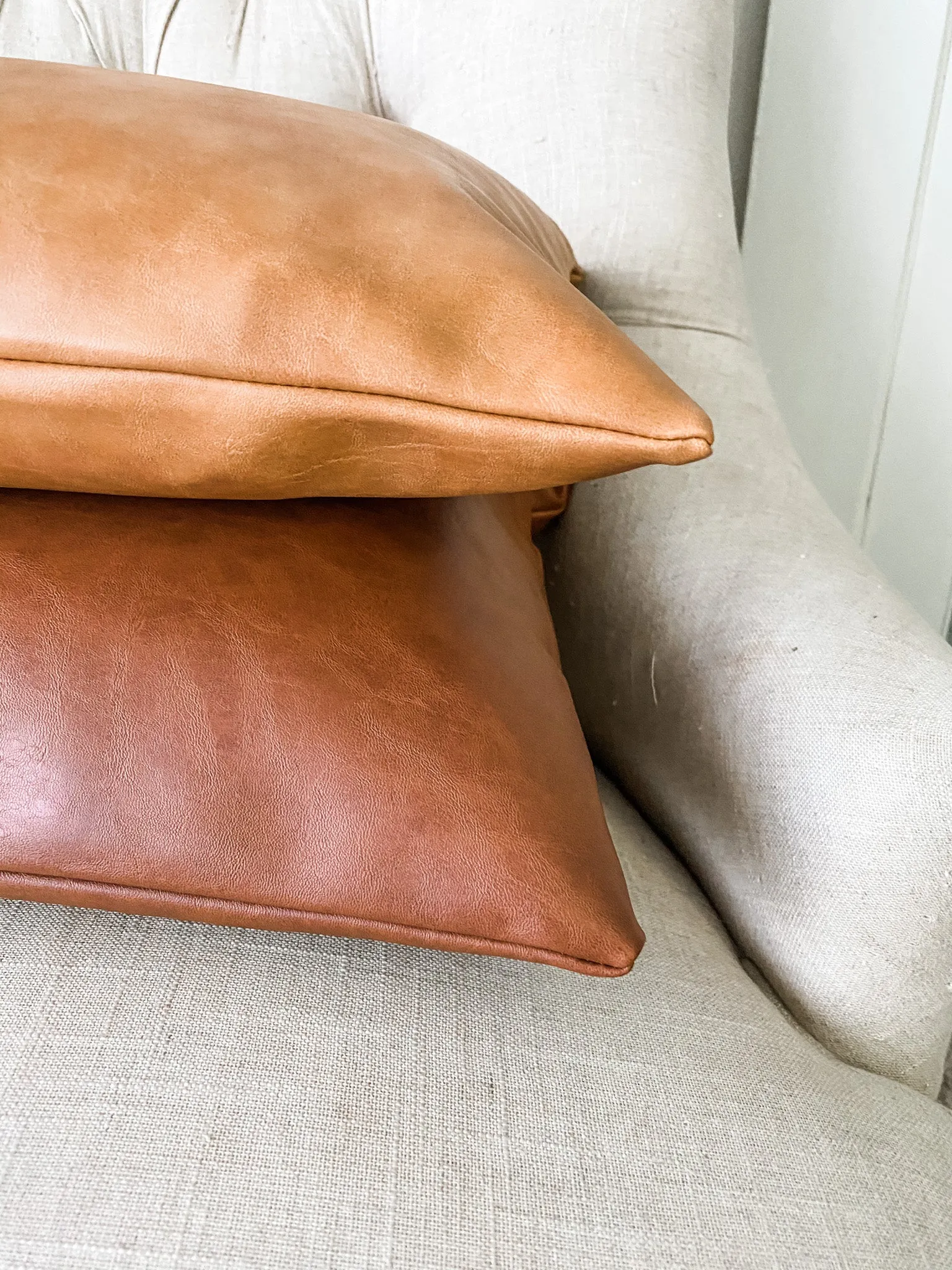 Faux Leather Pillow Covers