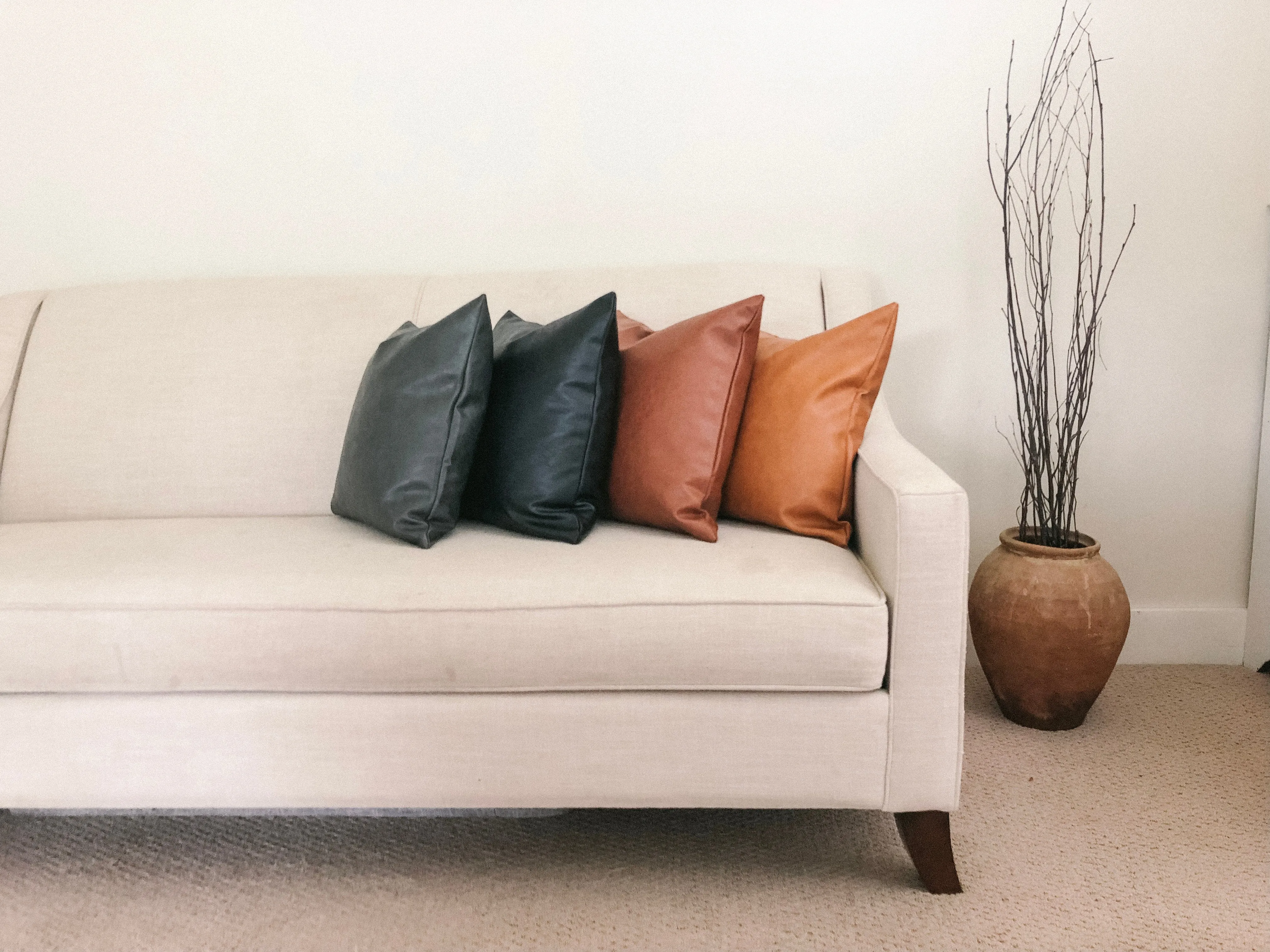 Faux Leather Pillow Covers