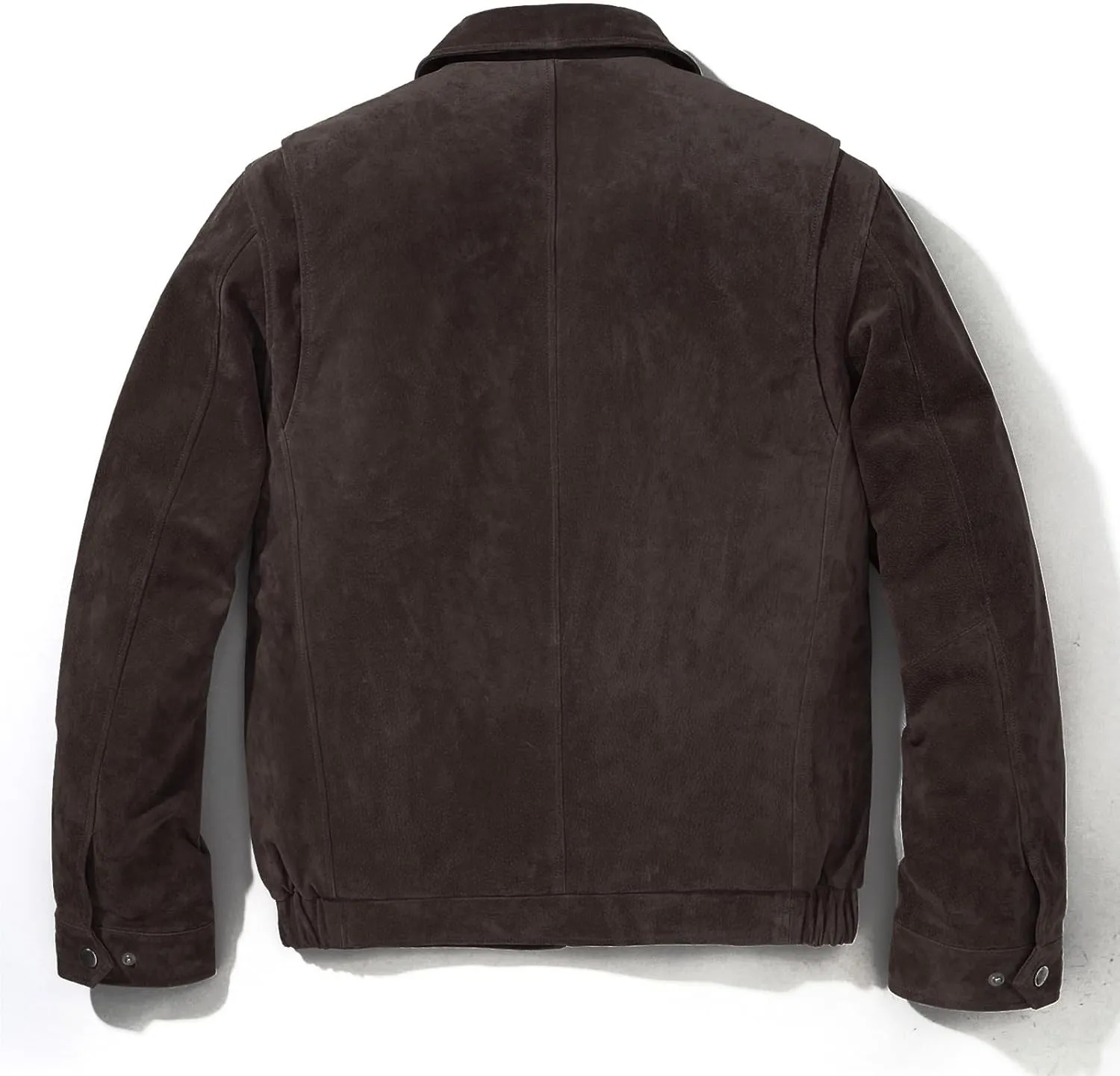 FLAVOR Men's Suede Leather Bomber Jacket Casual Coat for Men