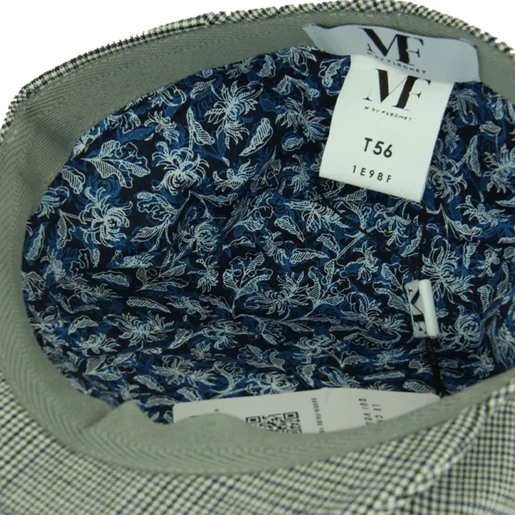 Fléchet Italian Cotton Fine Check Cap - Grey