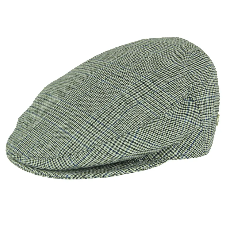Fléchet Italian Cotton Fine Check Cap - Grey