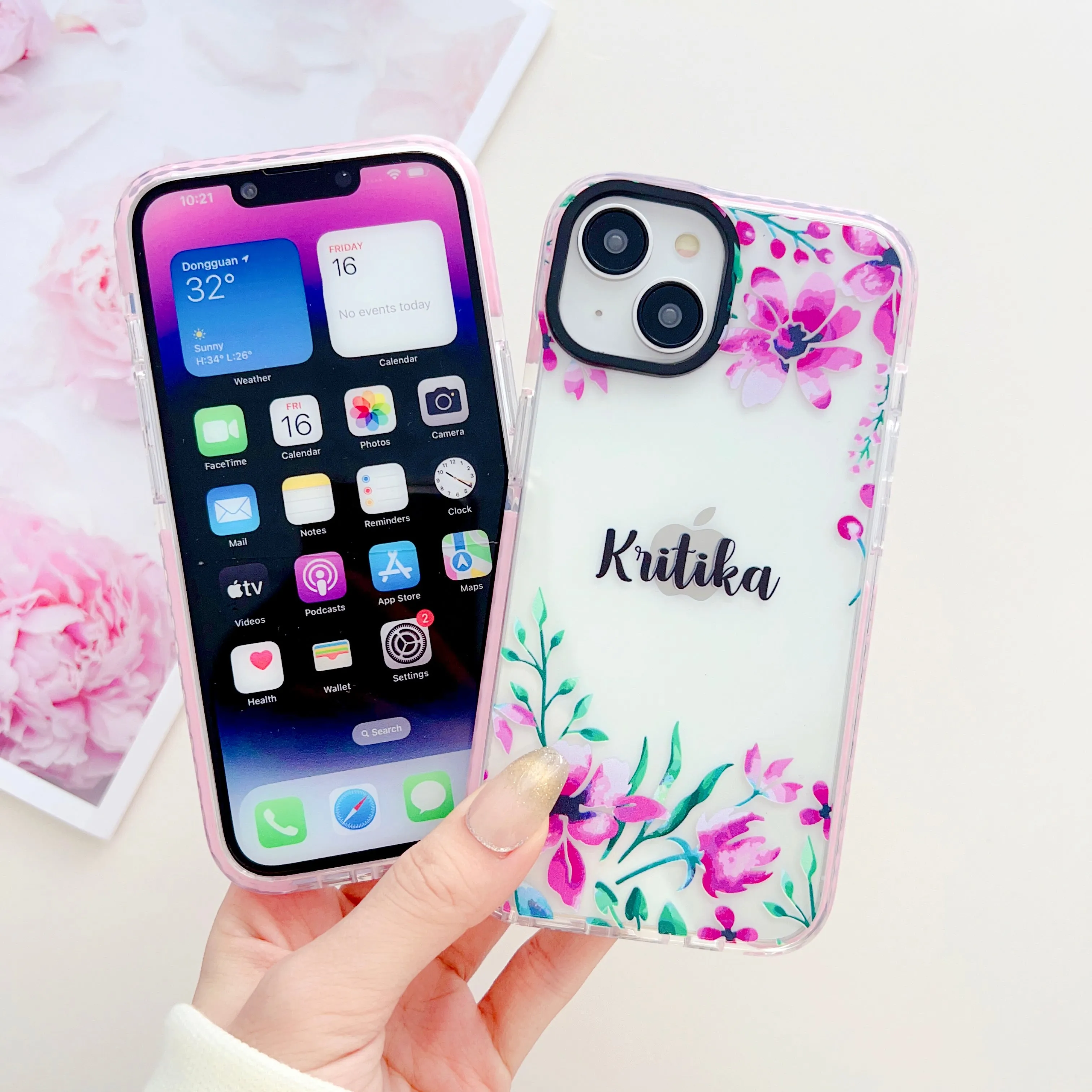 Floral Design Customised Designer Impact Proof Case for iPhone