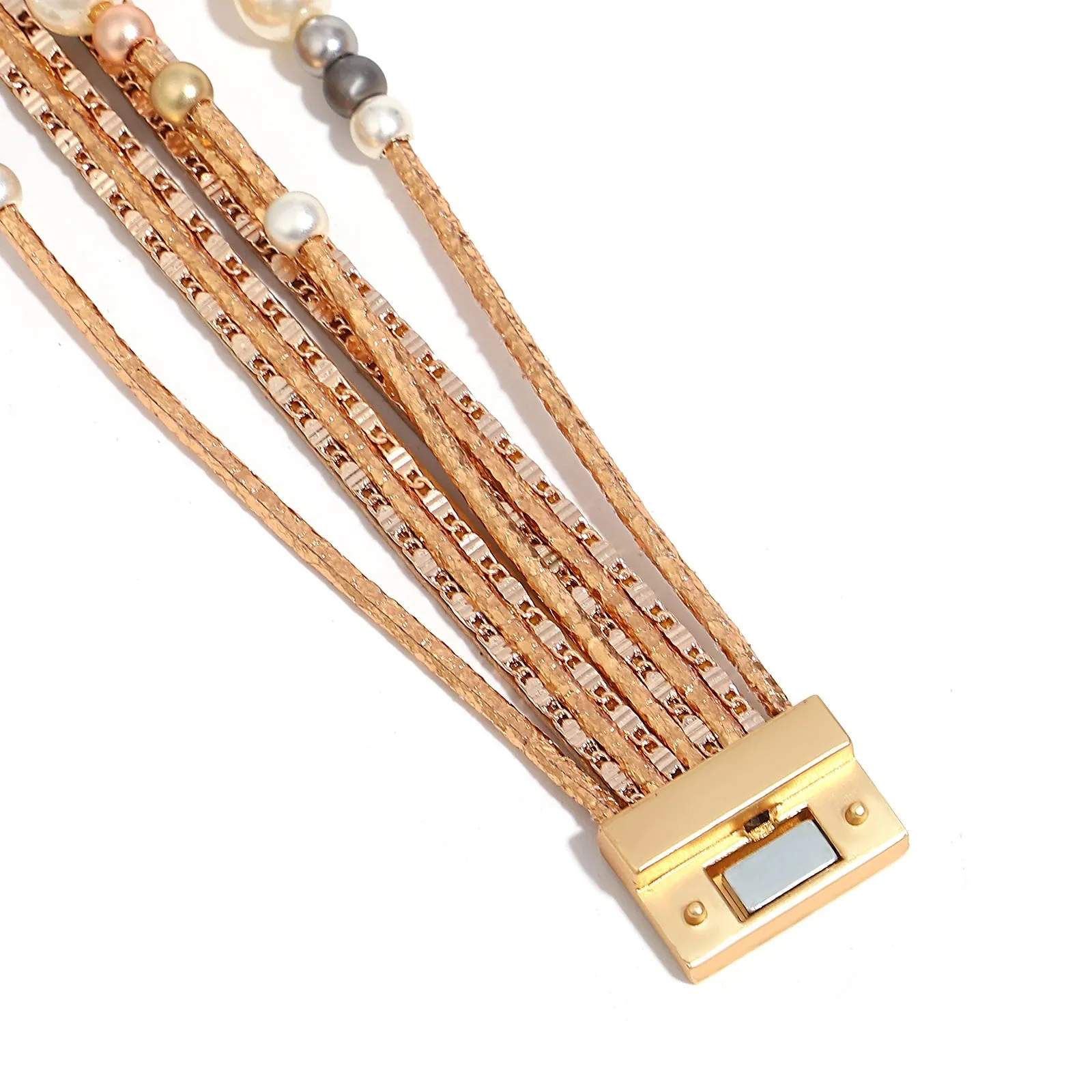 'Girinya' Pearl Beads Cuff Bracelet - gold