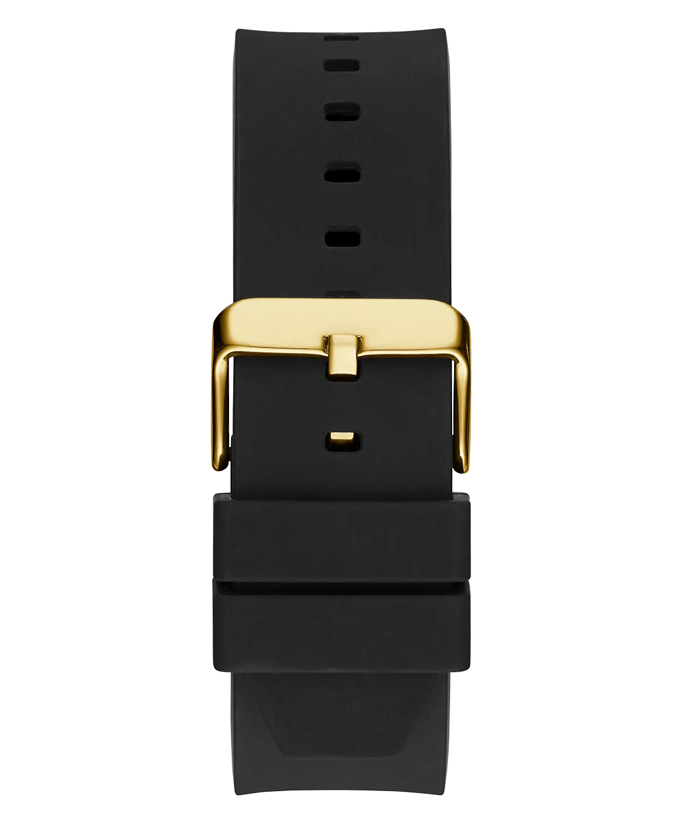 GUESS Mens Black Gold Tone Analog Watch