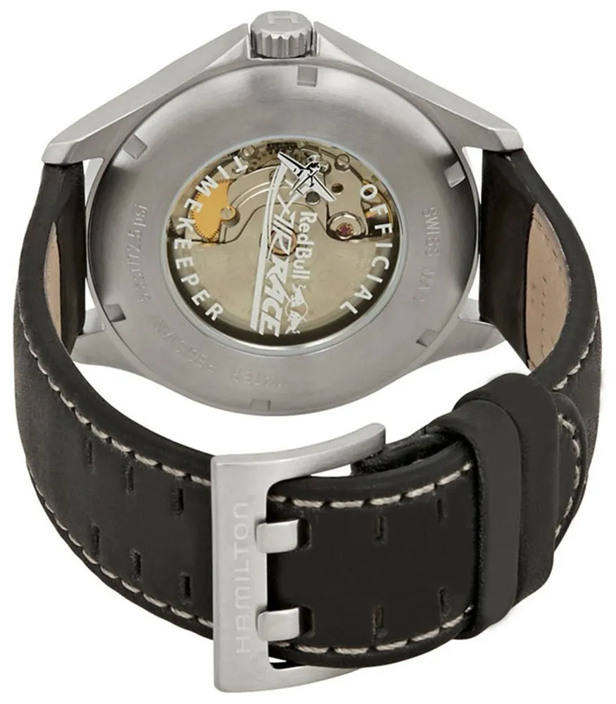 Hamilton Khaki Aviation Air Race Stainless Steel Automatic Steel Dial Black Leather Strap Men’s Watch Date H76525751