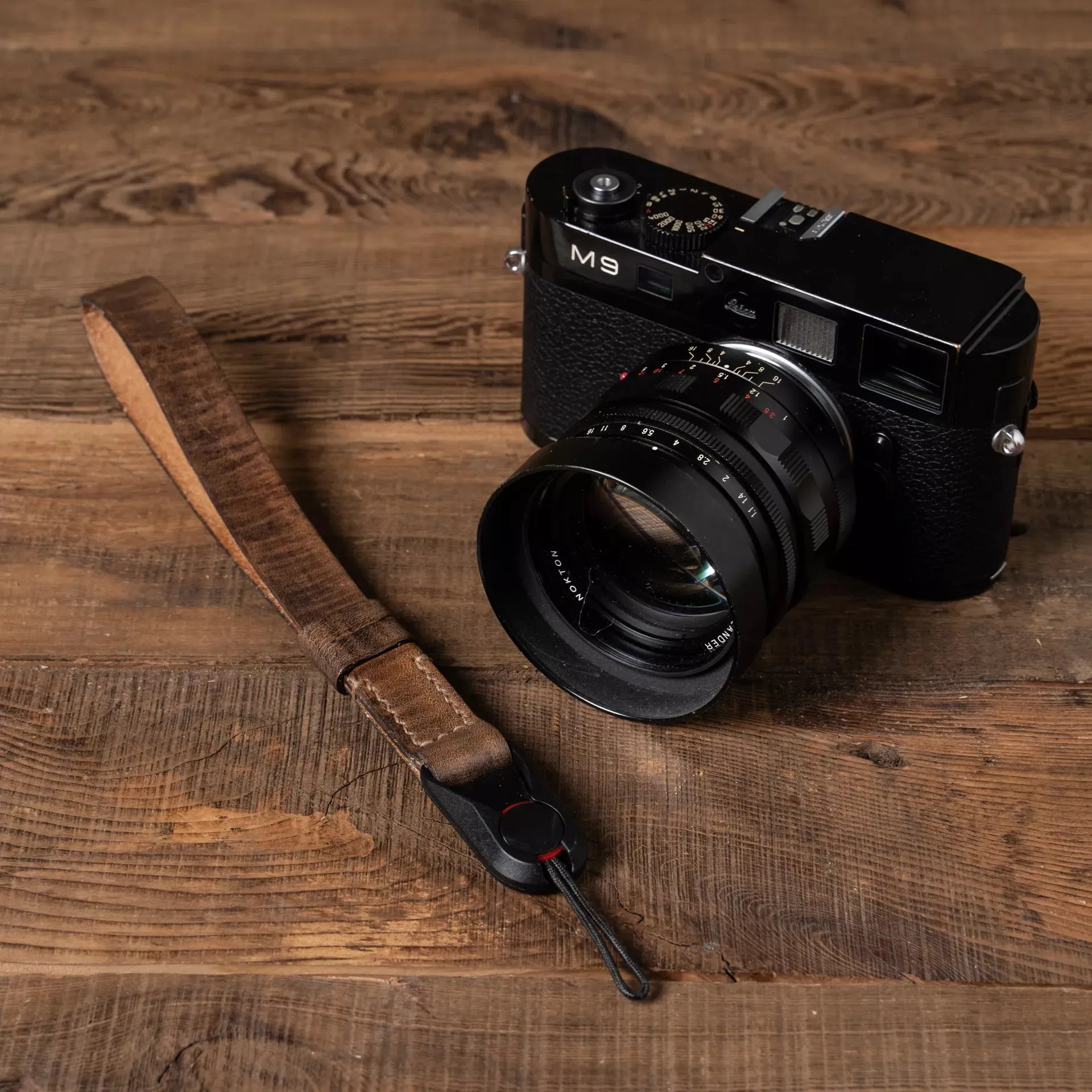 Hand Aged Leather Camera Wrist Strap 000