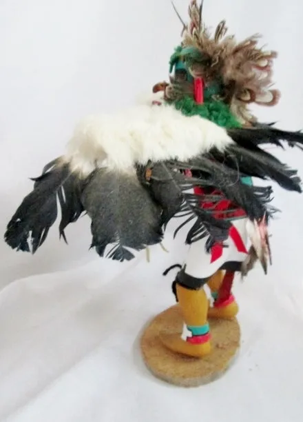 Handmade 14" KACHINA DOLL NATIVE AMERICAN Indian EAGLE DANCER Feather Shell