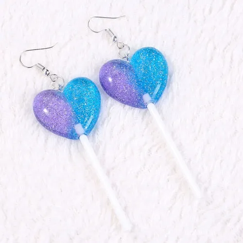 Harajuku Heart Lollipop Earrings (4 Styles)