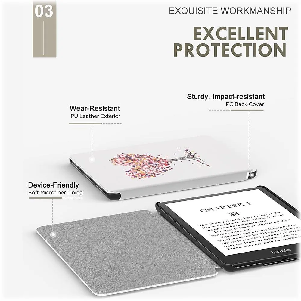Heart Tree Design Folio Case - Amazon Kindle Paperwhite (2021-2023)