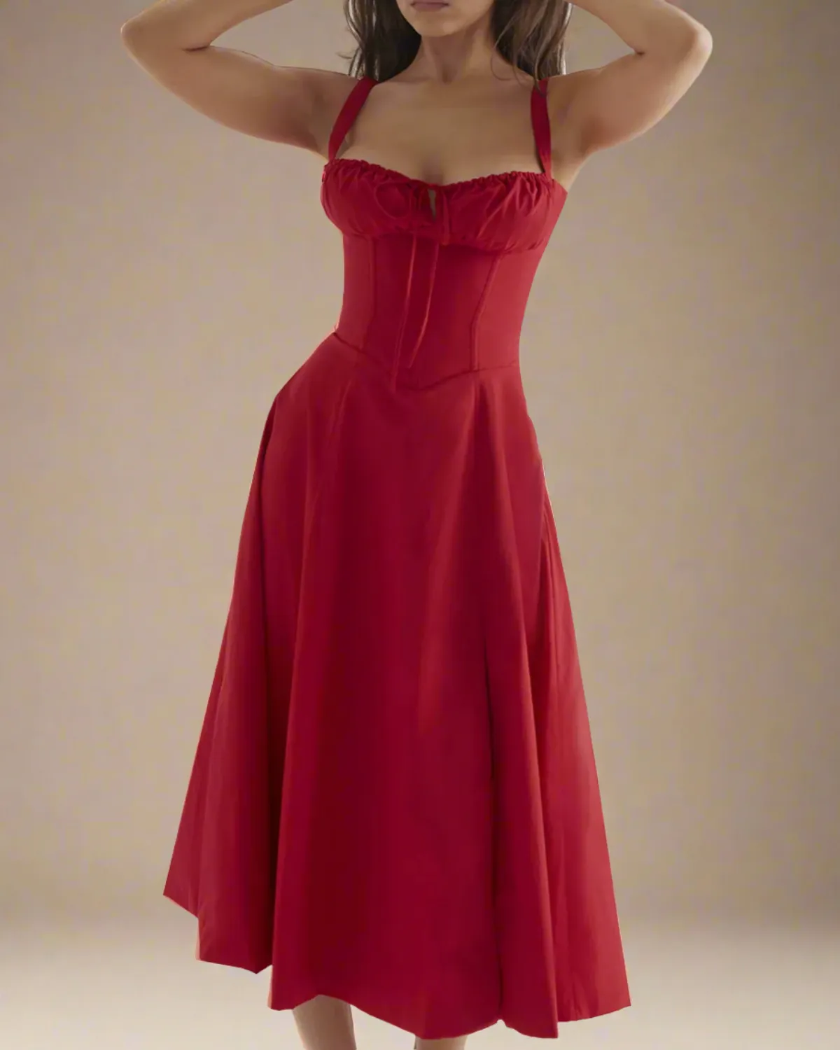 Heidi Red Corset Dress - Red Sun Dress