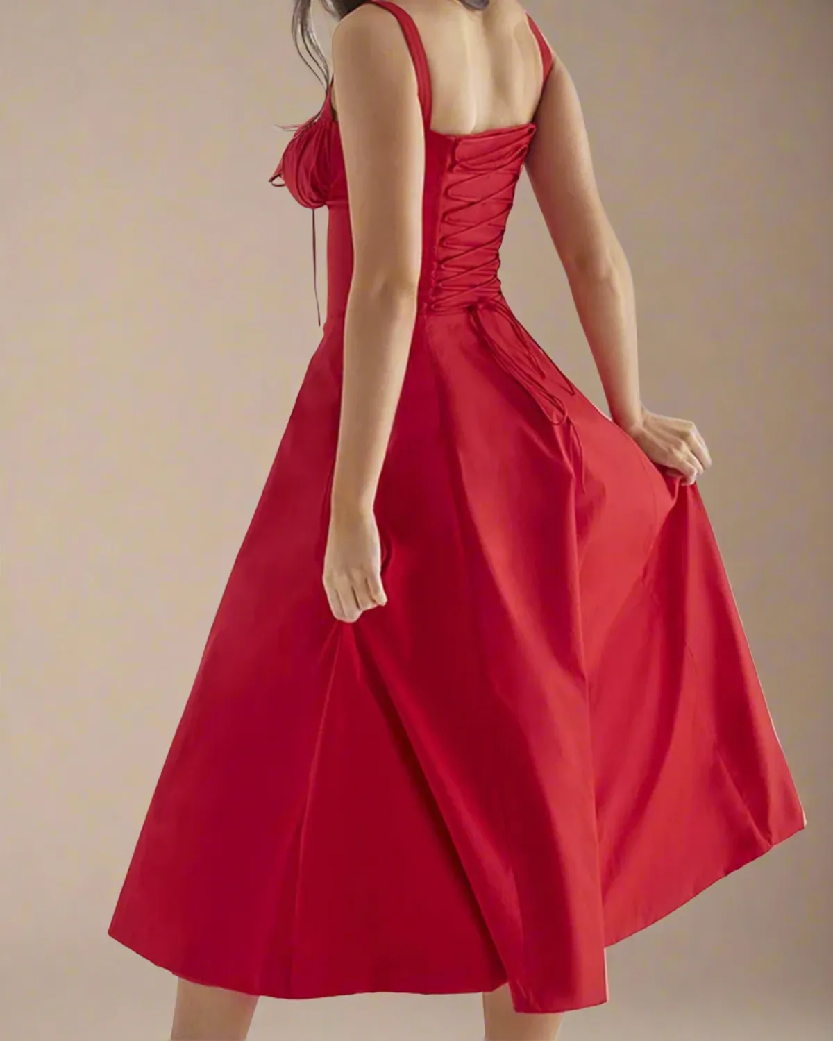 Heidi Red Corset Dress - Red Sun Dress