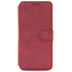 Huawei Y6 2019, Leather Wallet Case, Color Red,