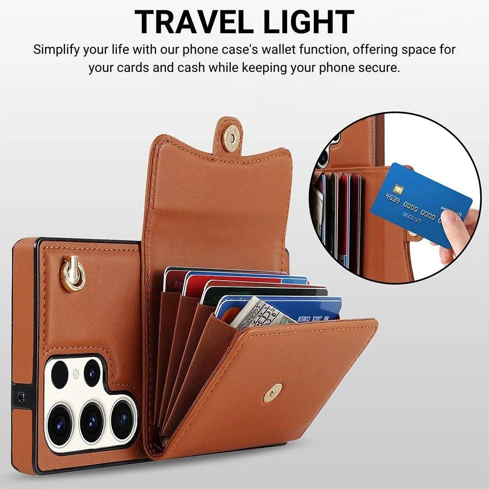 Infero Leather Wallet Case With Lanyard For Galaxy S Series