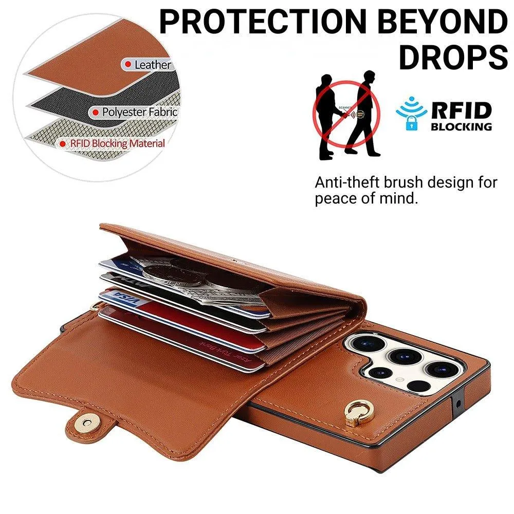 Infero Leather Wallet Case With Lanyard For Galaxy S Series