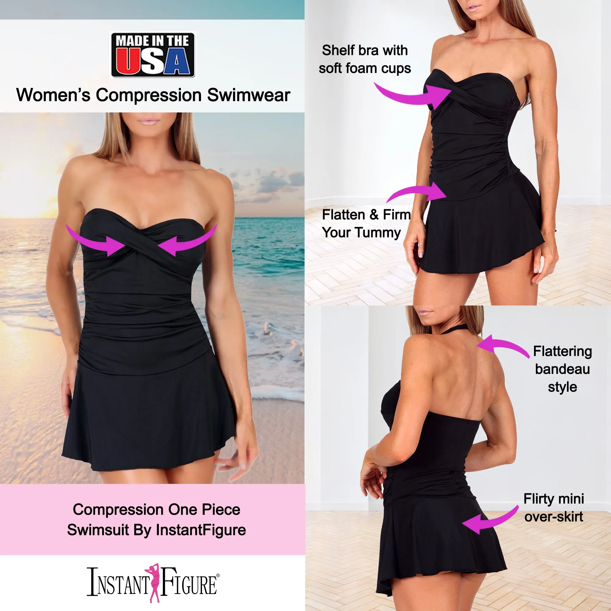 InstantFigure Skirted One Piece Swimsuit 13556P