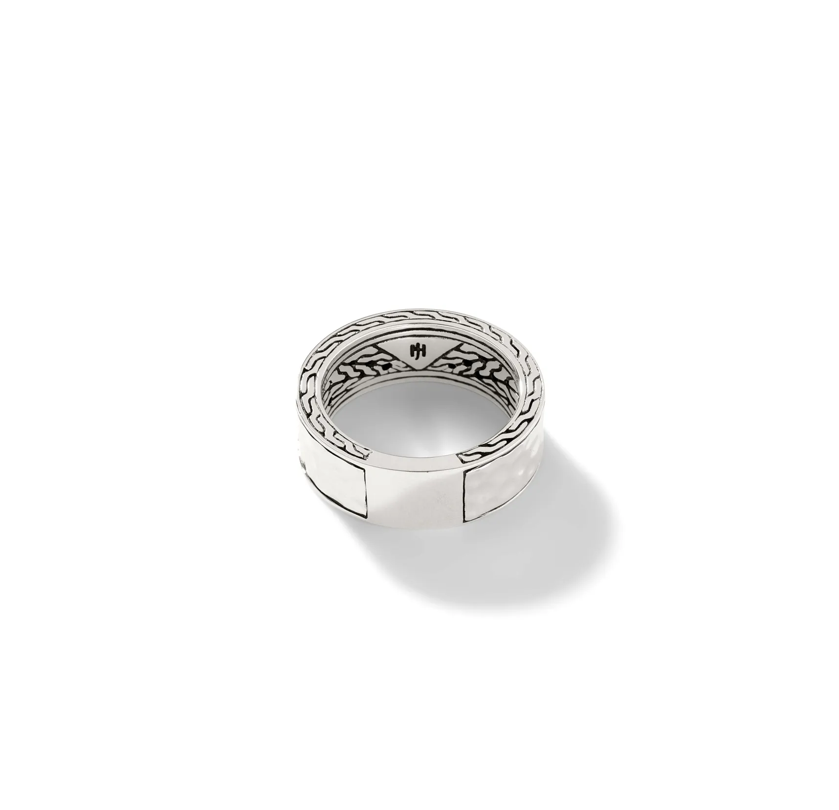 John Hardy Classic Chain Yellow Gold and Silver Hammered Band Ring