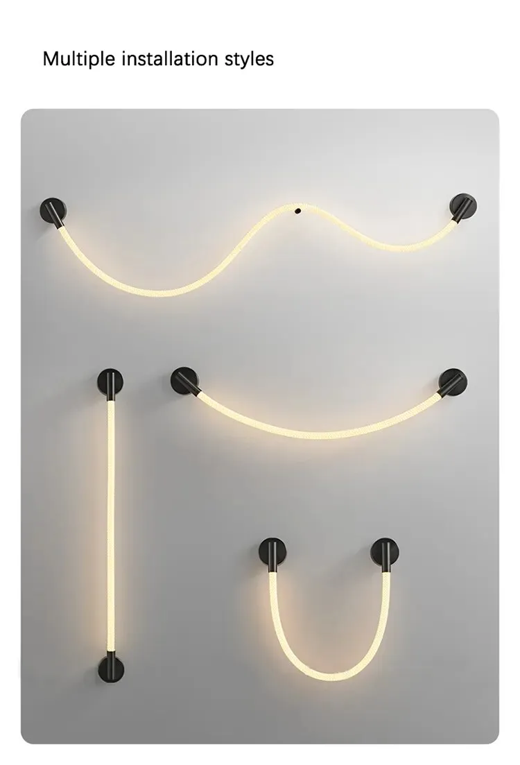 Kolia Dimmable LED Indoor/Outdoor Waterproof Wall Lamp Flexible Fabric Rope