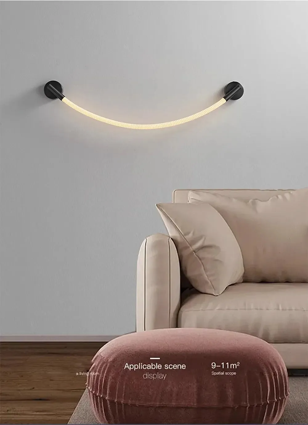Kolia Dimmable LED Indoor/Outdoor Waterproof Wall Lamp Flexible Fabric Rope