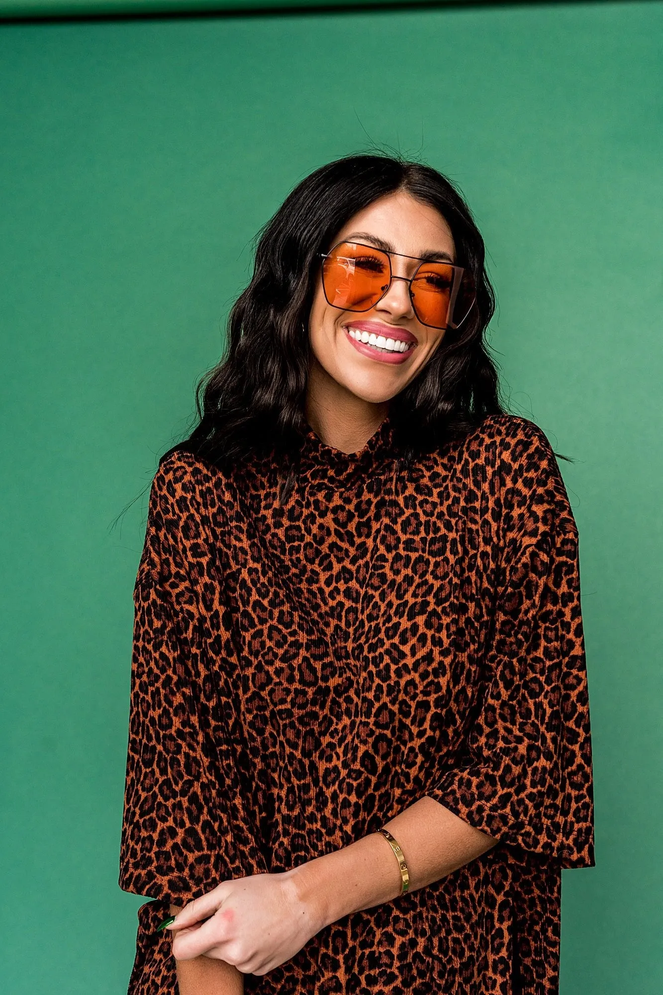 Lala Icon Mock Neck Top in Leopard *RESTOCKED*