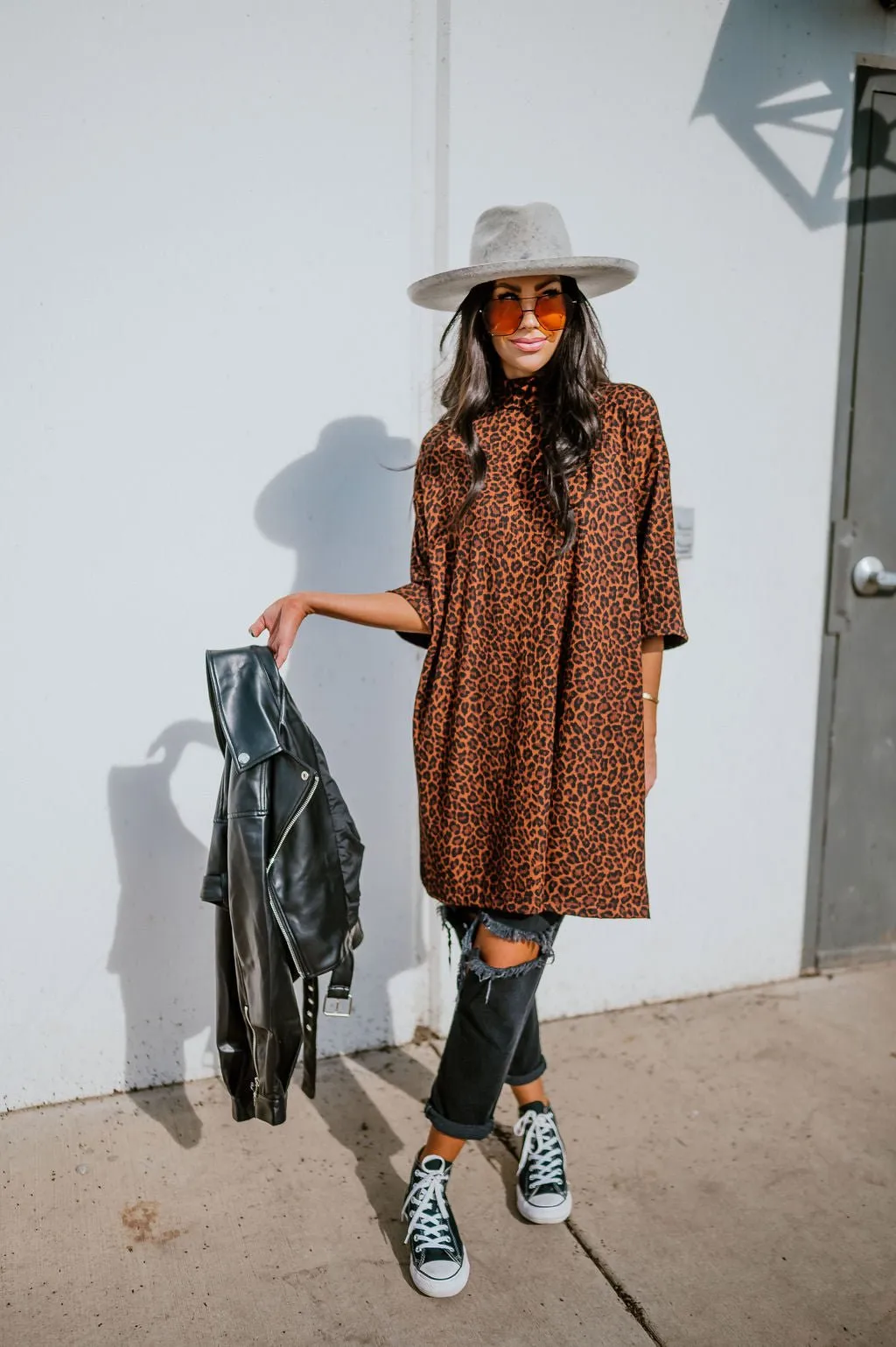 Lala Icon Mock Neck Top in Leopard *RESTOCKED*