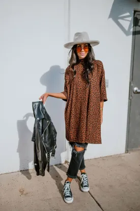 Lala Icon Mock Neck Top in Leopard *RESTOCKED*