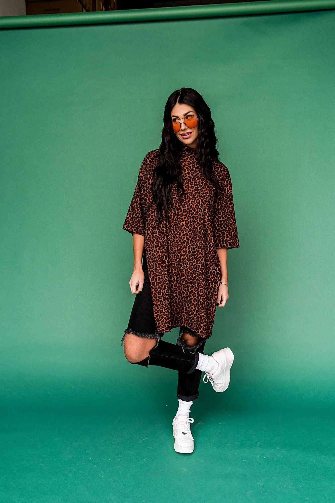 Lala Icon Mock Neck Top in Leopard *RESTOCKED*