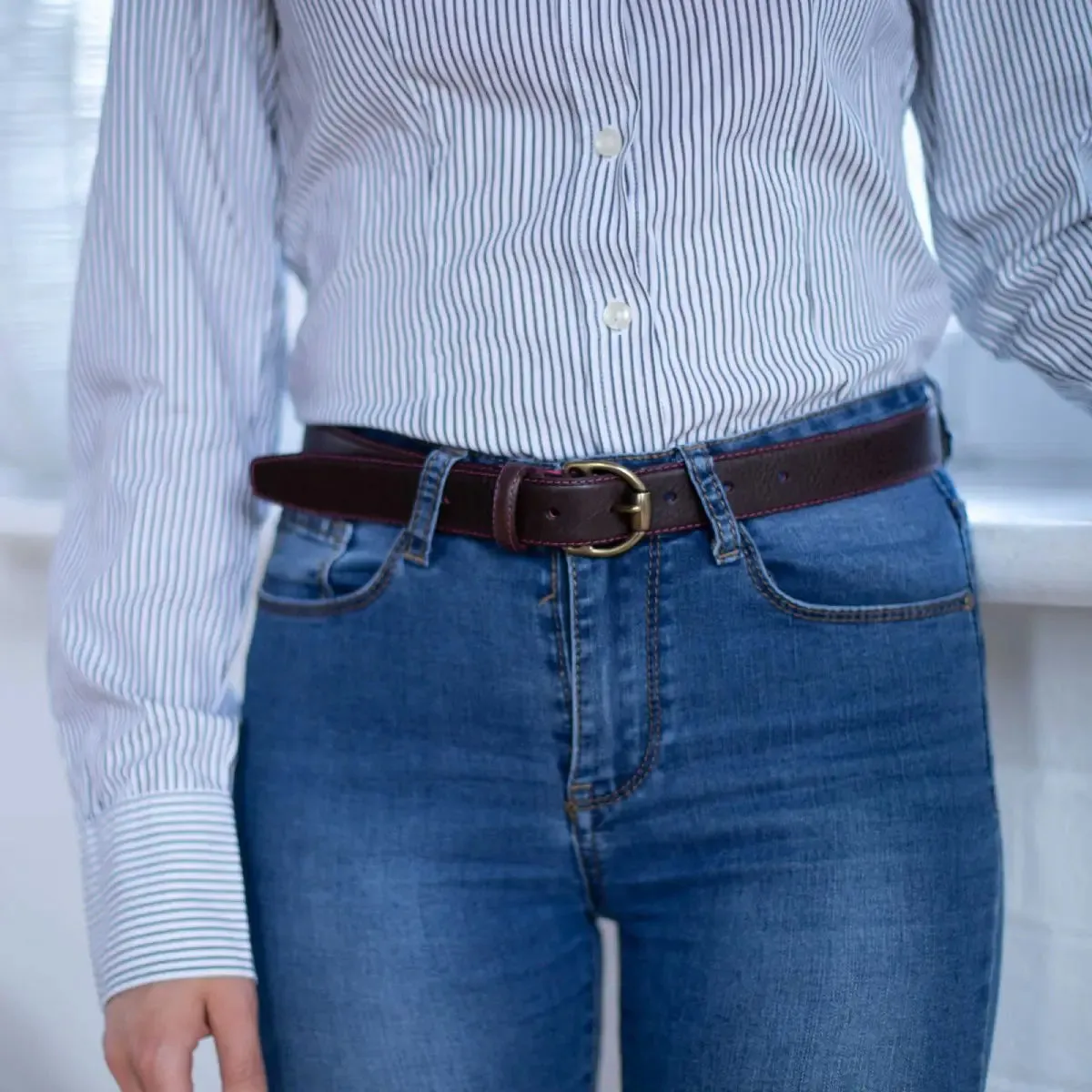 Leather Brown/Magenta Belt/ Kayley