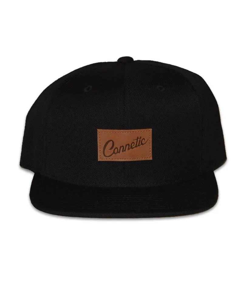 Leather Script Snapback 2