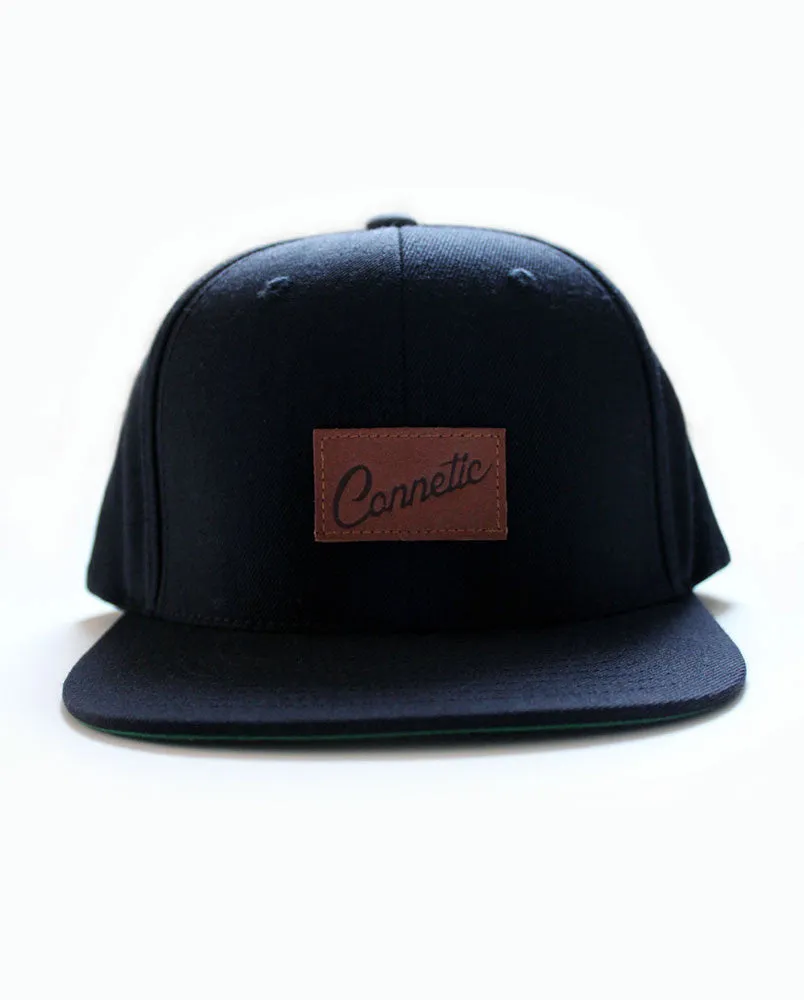 Leather Script Snapback 2