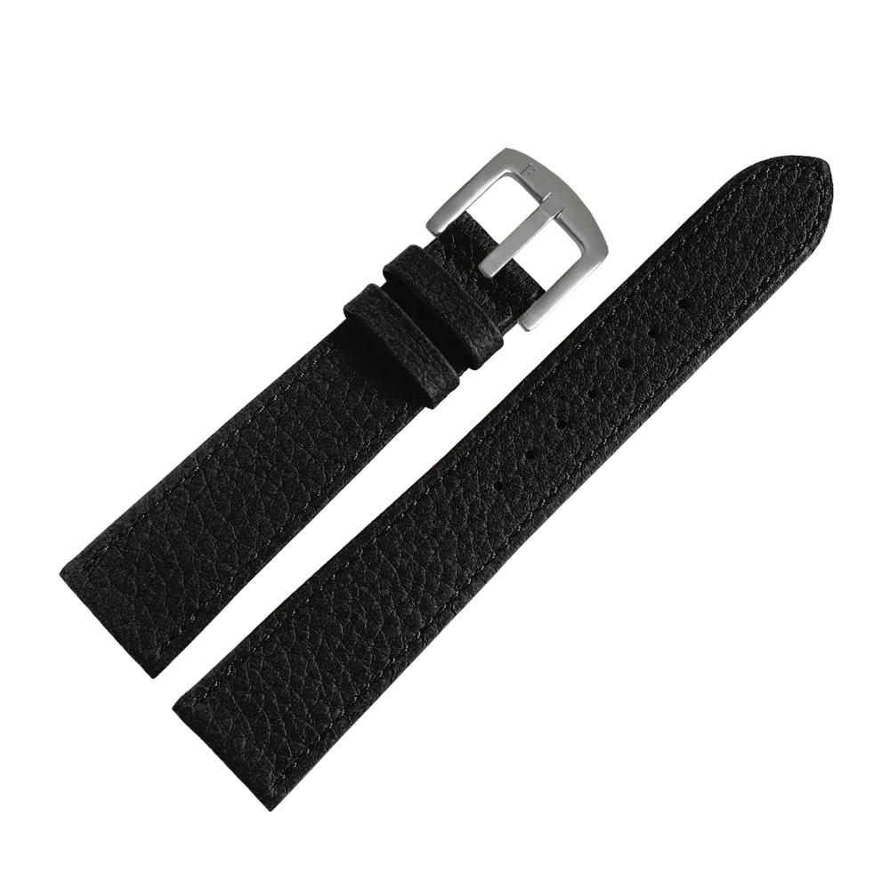 Leather Straps Black 20 MM Lychee