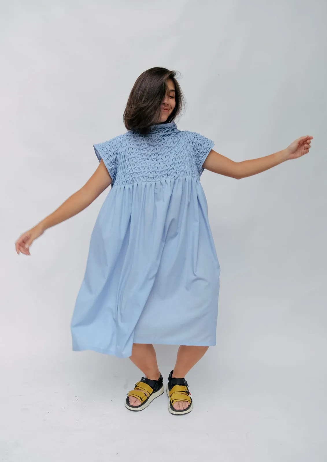 lily dress - light blue chambray