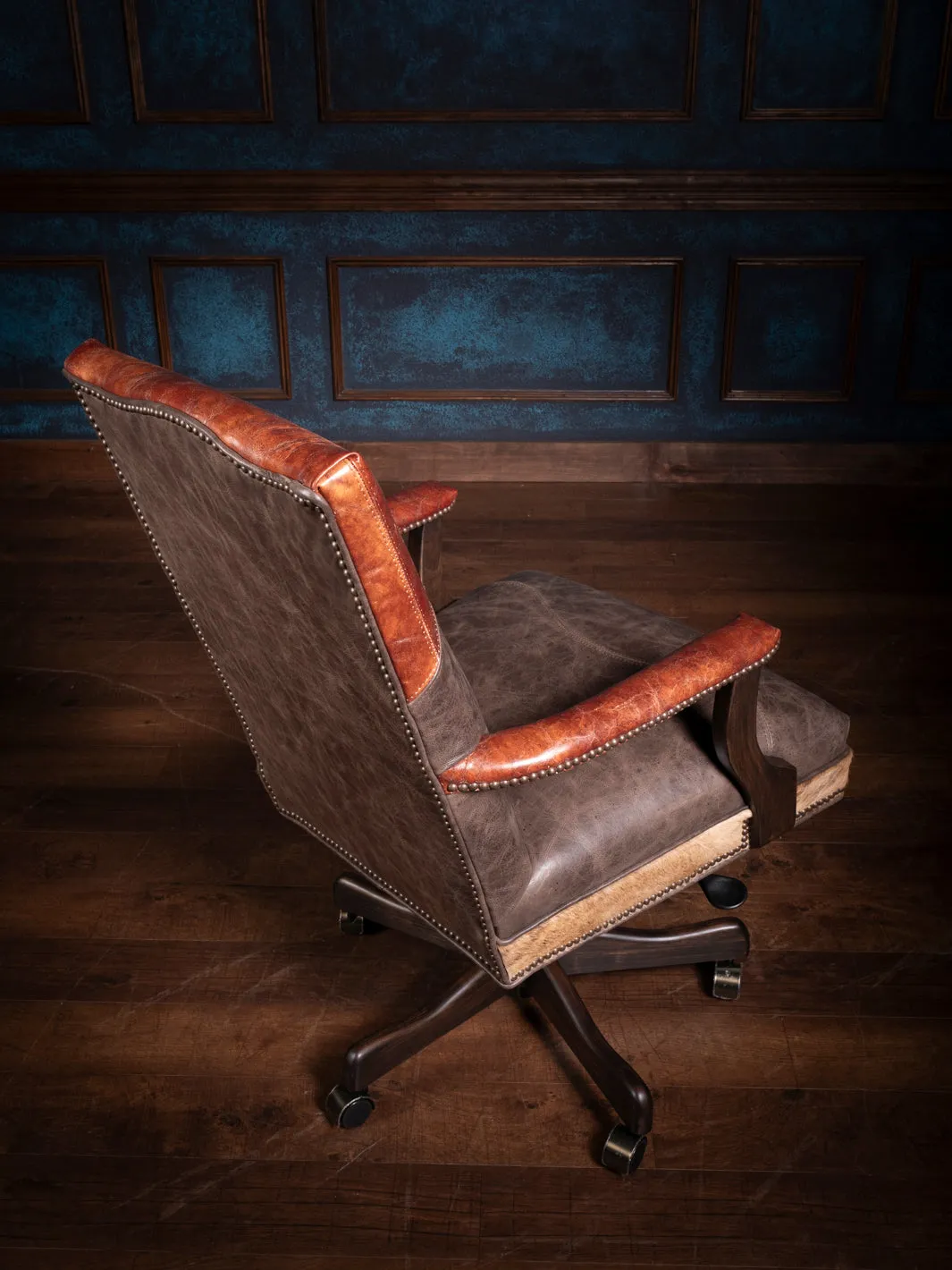 Longhorn Leather Desk Chair