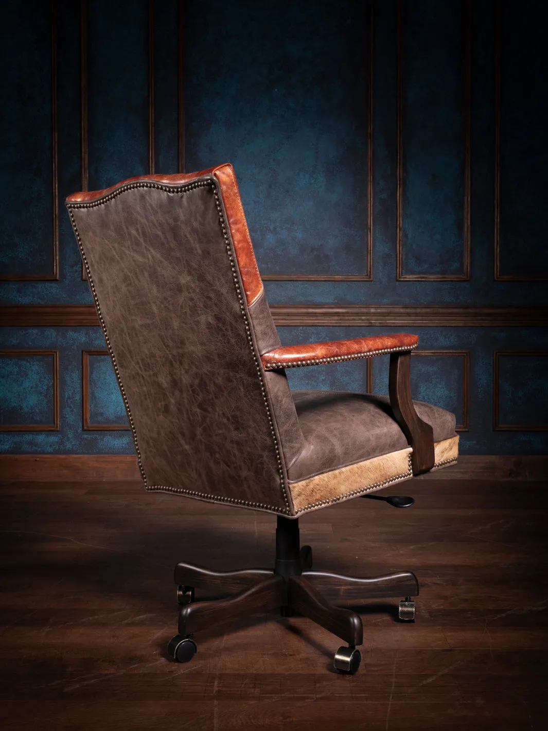 Longhorn Leather Desk Chair
