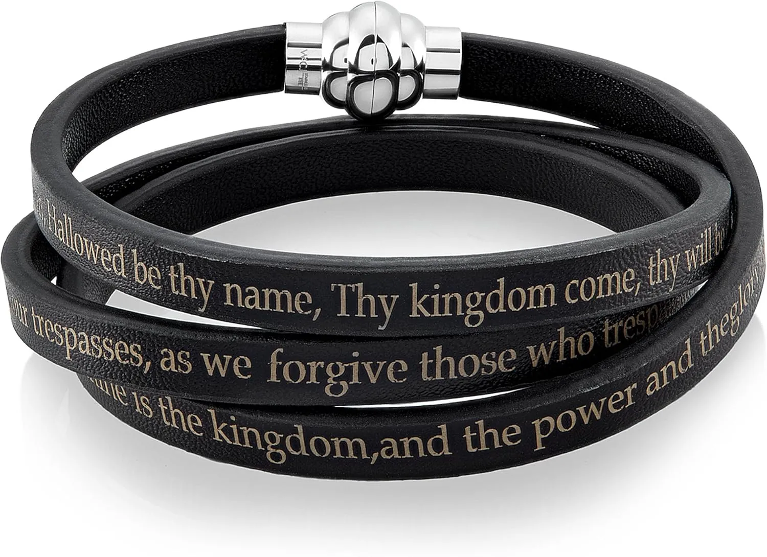 Lord's Prayer Leather Wrap Bracelet