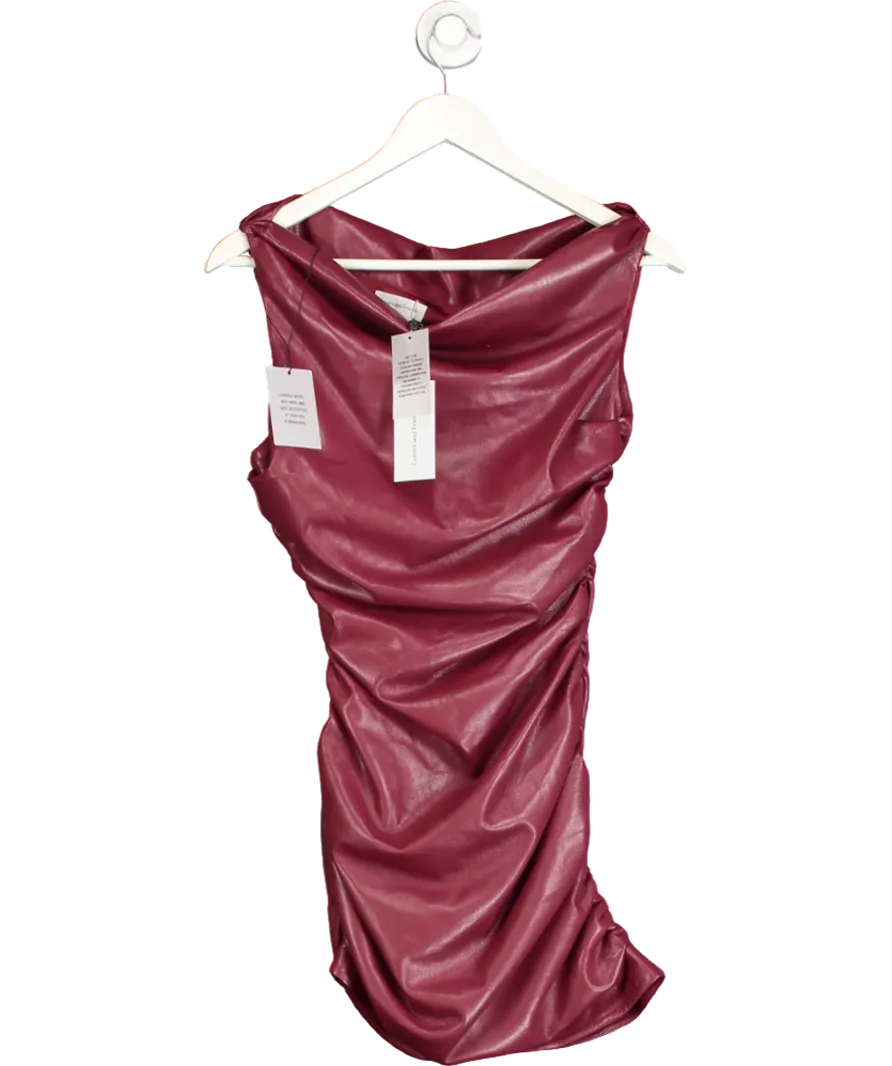 Lovers and Friends Red Burgundy Noa Faux Leather Mini Dress UK XS