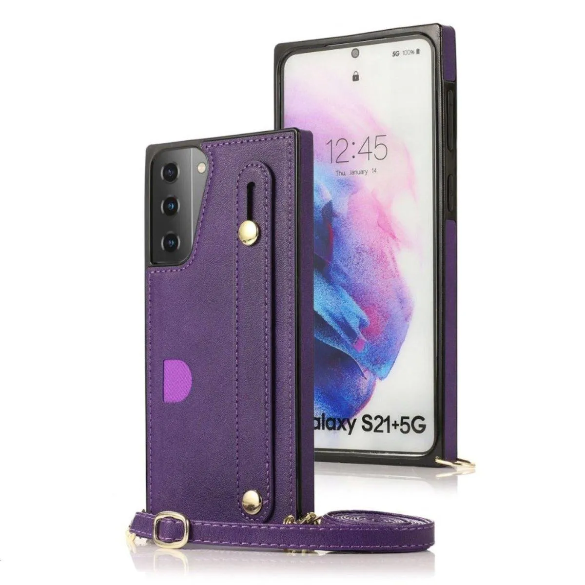 Mane Slim Leather Galaxy Shockproof Case With Wrist Strap