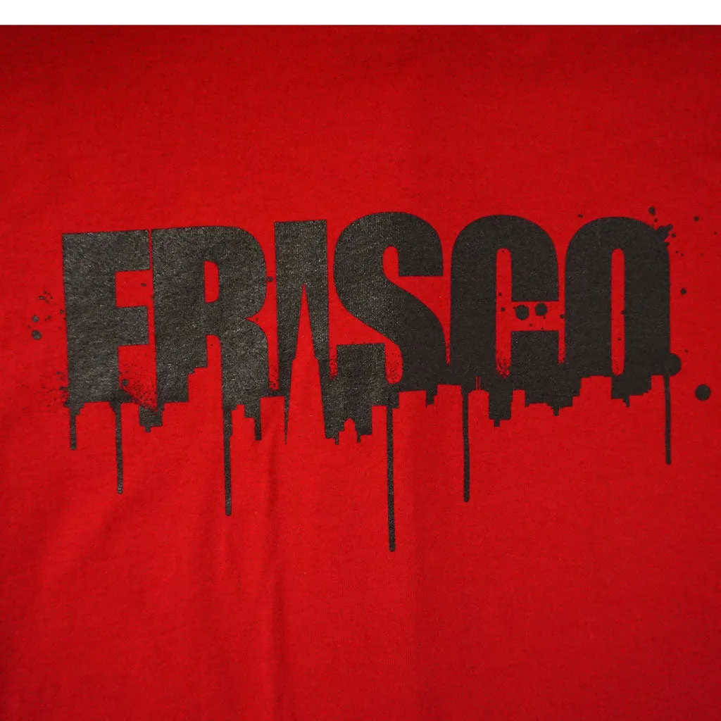 Mens SFCA Frisco Drips T-Shirt, Red with Black