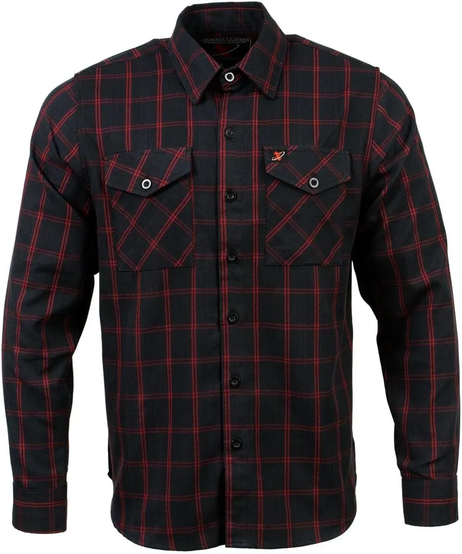 Milwaukee Leather MNG11665 Men's Black and Red Long Sleeve Cotton Flannel Shirt