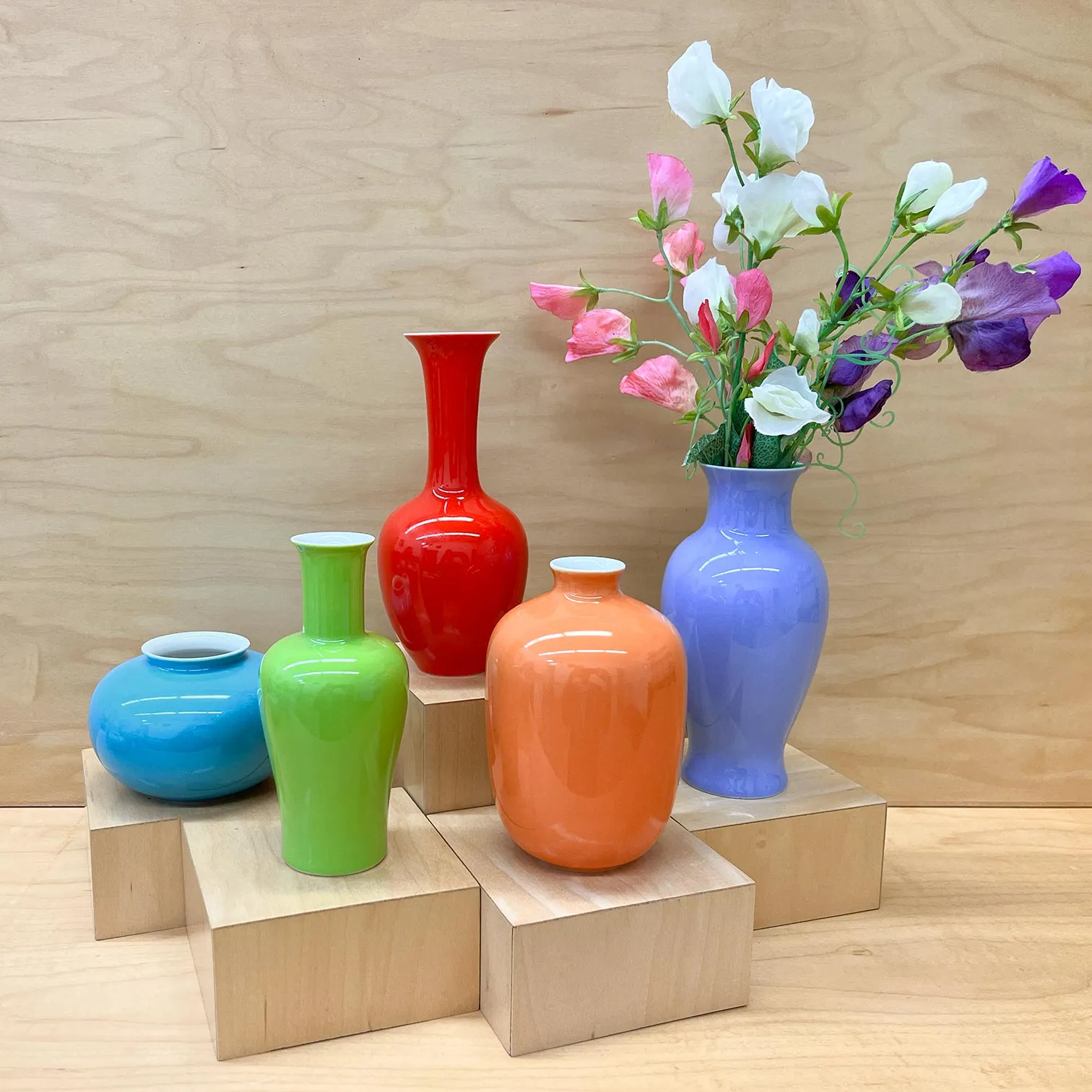 Mini long neck porcelain vase