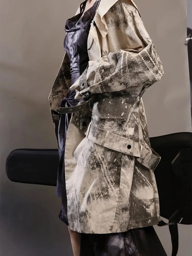 Nichi Leather Water-Color Chic Ink Long-Coat【s0000004016】