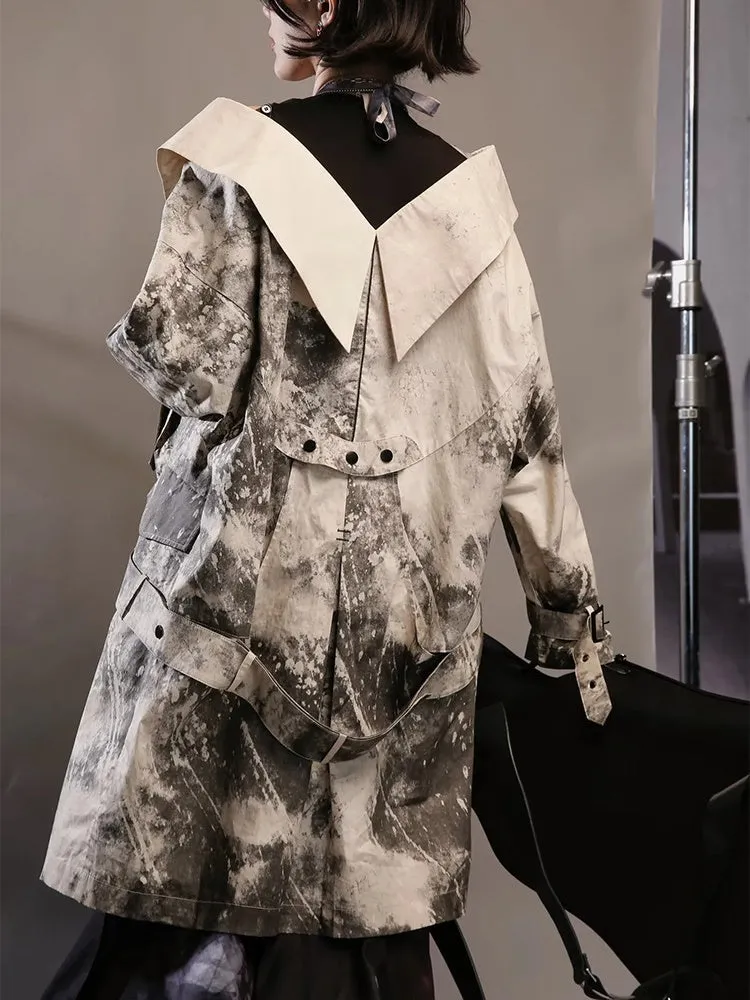 Nichi Leather Water-Color Chic Ink Long-Coat【s0000004016】