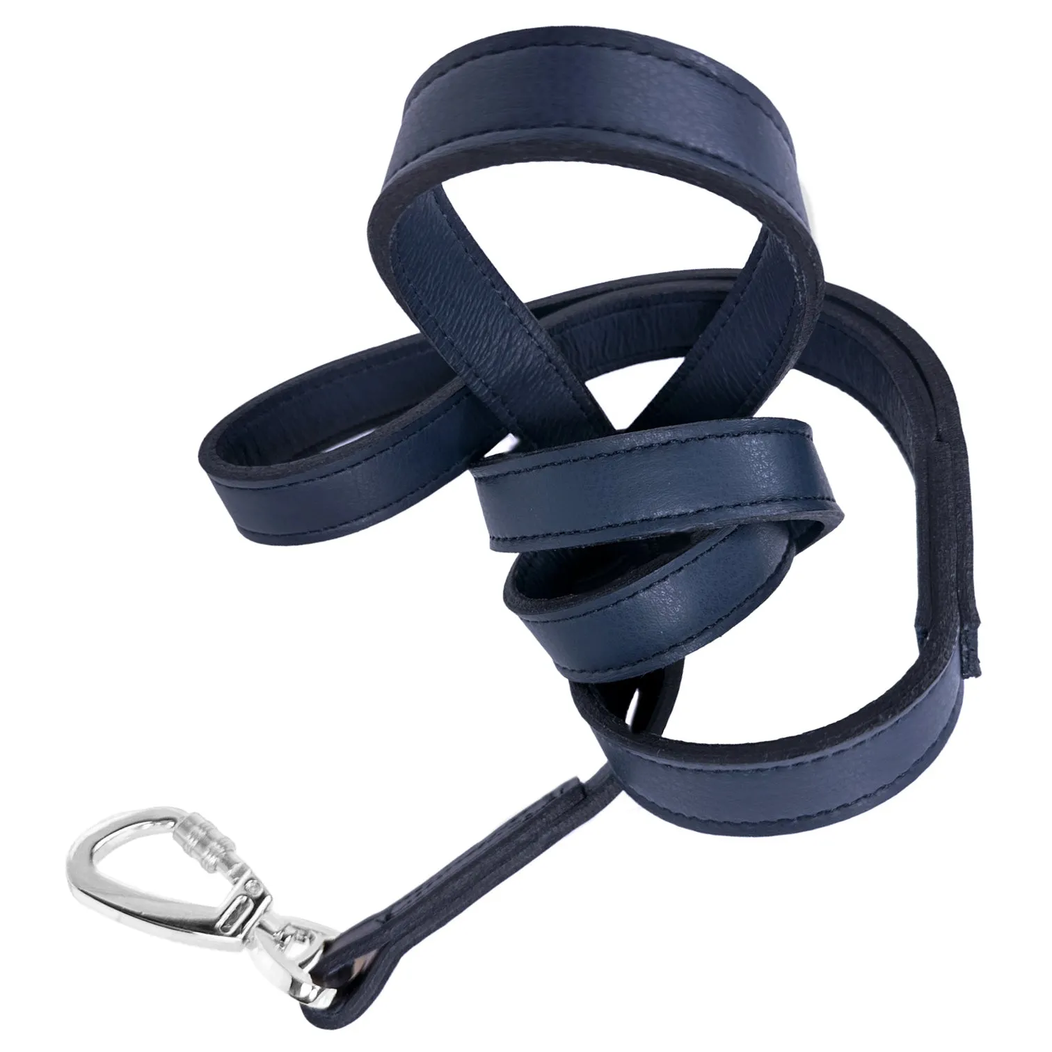 Octagon Dog Leash in French Navy & Nickel